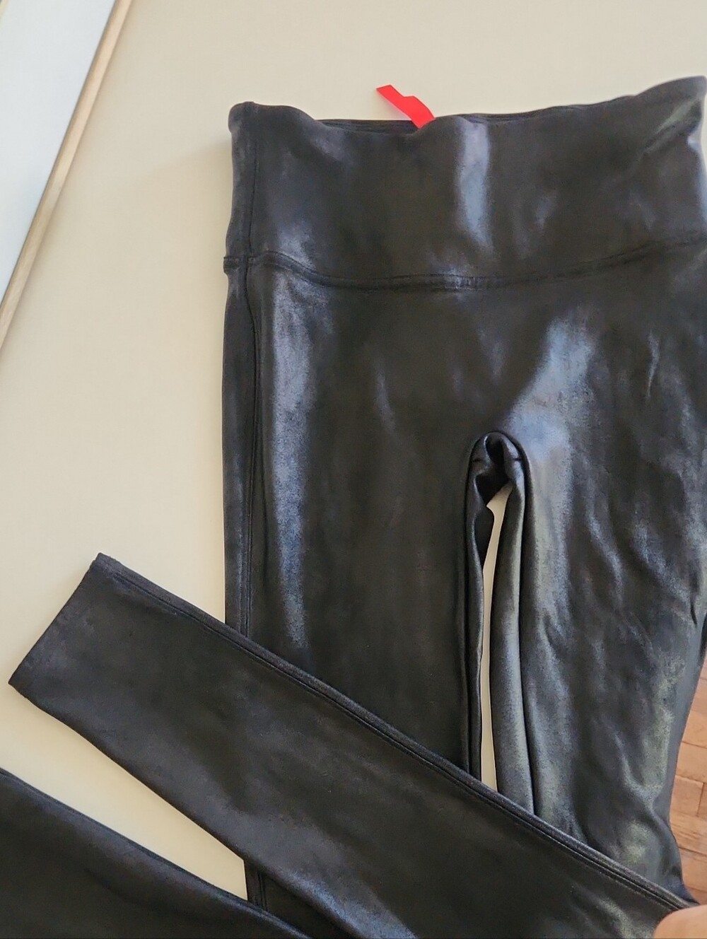 SPANX Black High-Rise Faux Leather Leggings